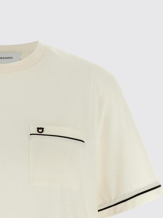 26SS 살바토레 페라가모 반팔 티셔츠 791701 MASCARPONEEXPRESSO Beige - SALVATORE FERRAGAMO