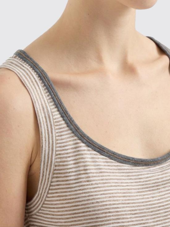 26SS 브루넬로 쿠치넬리 민소매 티셔츠 MQ977DU530 C2094 Brown - BRUNELLO CUCINELLI