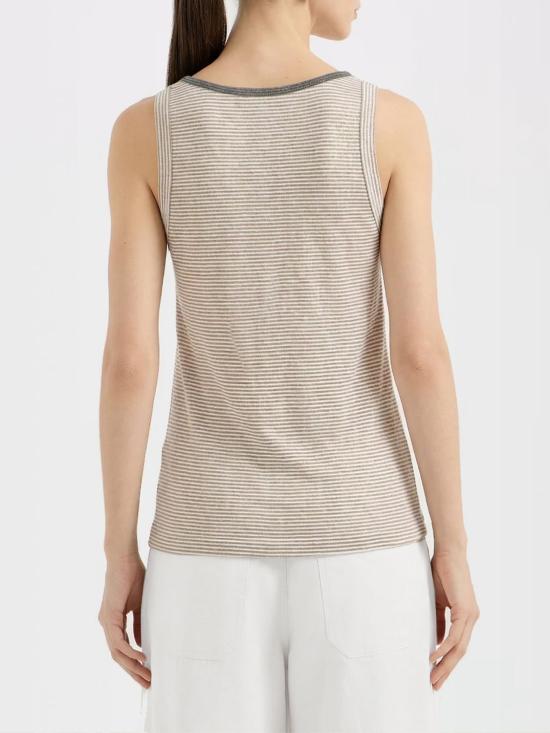 26SS 브루넬로 쿠치넬리 민소매 티셔츠 MQ977DU530 C2094 Brown - BRUNELLO CUCINELLI