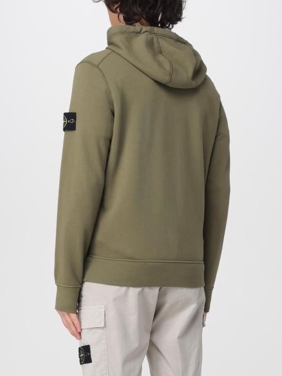 26SS 스톤 아일랜드 오가닉 코튼 플리스 레귤러 핏 후드 집업 6100061S0051 V005G Military - STONE ISLAND