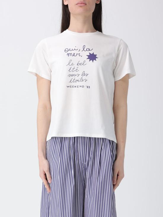 26SS 위켄드막스마라 반팔 티셔츠 2615971032600 001 Ivory