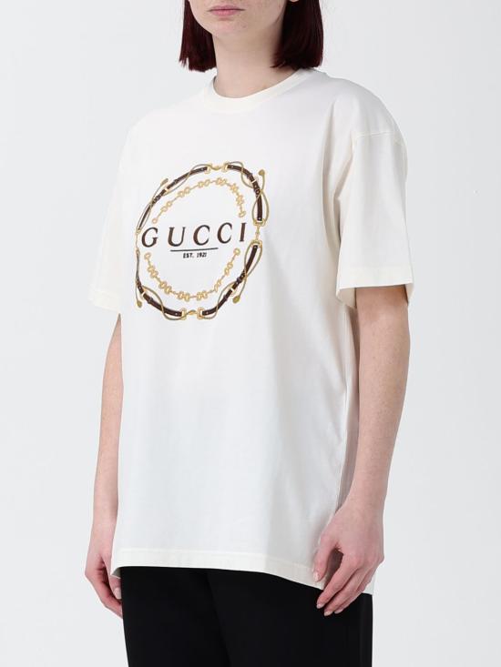 26SS 구찌 프린트 디테일 코튼 저지 티셔츠 837959XJHQY 9750 Milk - GUCCI