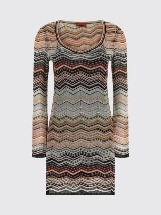 26SS 미소니 숏 원피스 DS26SG23BK01H9 SM9ZV Brown - MISSONI