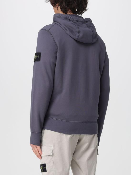 26SS 스톤 아일랜드 오가닉 코튼 플리스 레귤러 핏 후드 집업 6100061S0051 V002D Blue - STONE ISLAND
