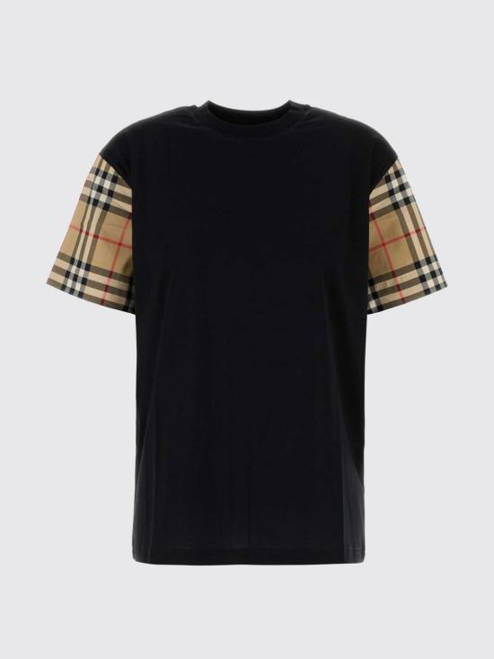 26SS 버버리 체크 코튼 티셔츠 8073028 Black - BURBERRY