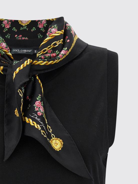 26SS 돌체앤가바나 스카프 저지 티셔츠 F8W29ZGDDO7 N0000 Black - DOLCE & GABBANA