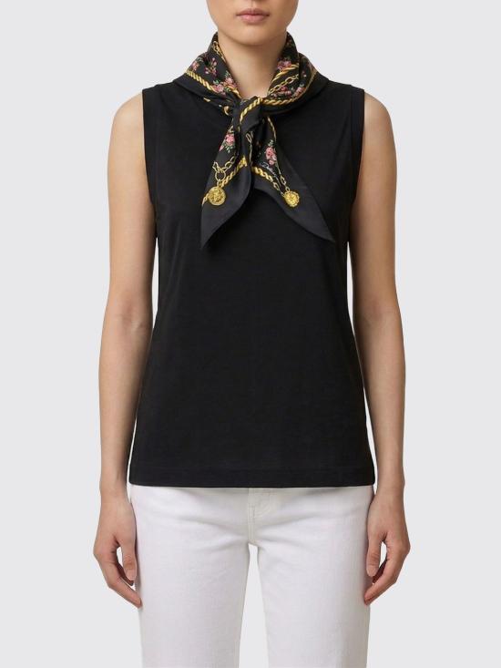 26SS 돌체앤가바나 스카프 저지 티셔츠 F8W29ZGDDO7 N0000 Black