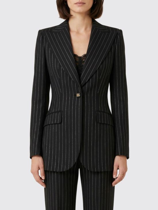 26SS 돌체앤가바나 싱글 브레스티드 핀스트라이프 울 자켓 F29QGTFRBC0 S8051 Striped