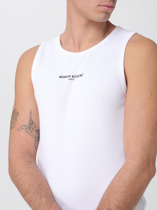 26SS 메종키츠네 민소매 티셔츠 QM00600KA0033 P100 White - MAISON KITSUNE