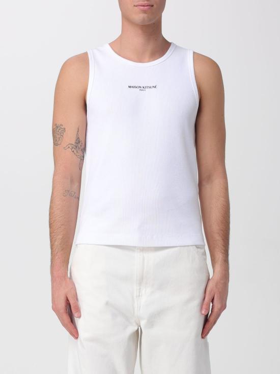 26SS 메종키츠네 민소매 티셔츠 QM00600KA0033 P100 White