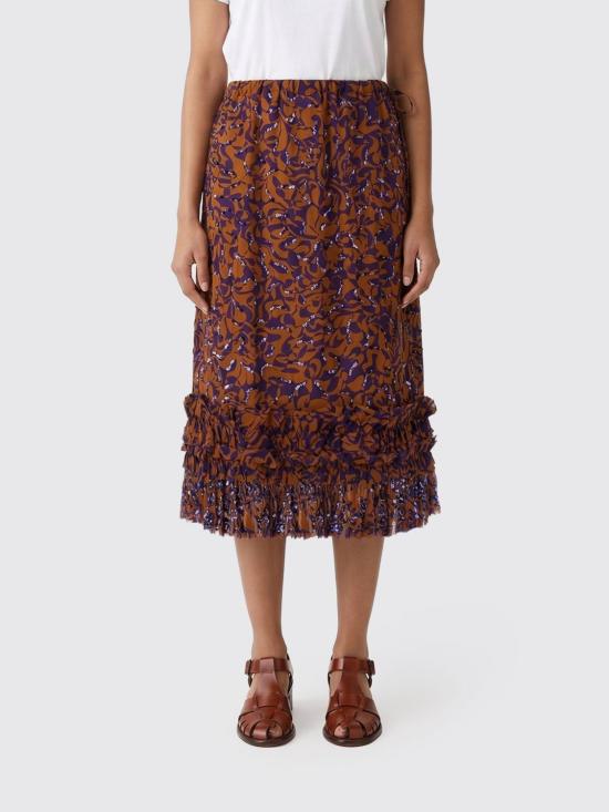 26SS 드리스 반 노튼 미디 스커트 2611308903006 353 Orange