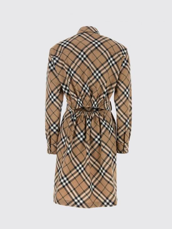 26SS 버버리 체크 울 블렌드 셔츠 드레스 8095080 Beige - BURBERRY