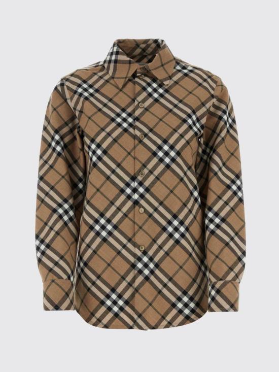 26SS 버버리 체크 울 블렌드 셔츠 8093314 Beige - BURBERRY