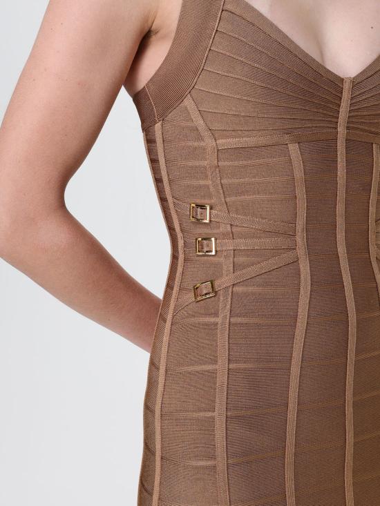 26SS 엘리자베타프랜치 미디 원피스 AM24D62E2 AI6 Brown - ELISABETTA FRANCHI