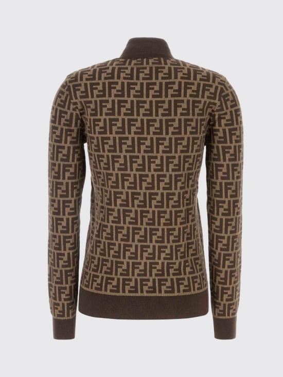 26SS 펜디 FF 자카드 코튼 하이칼라 스웨터 FZXC73ASJT F0GGE Tobacco - FENDI