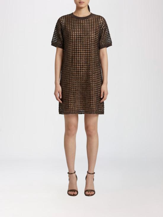 26SS 브루넬로 쿠치넬리 미디 원피스 MCBR11A90 C8589 Brown