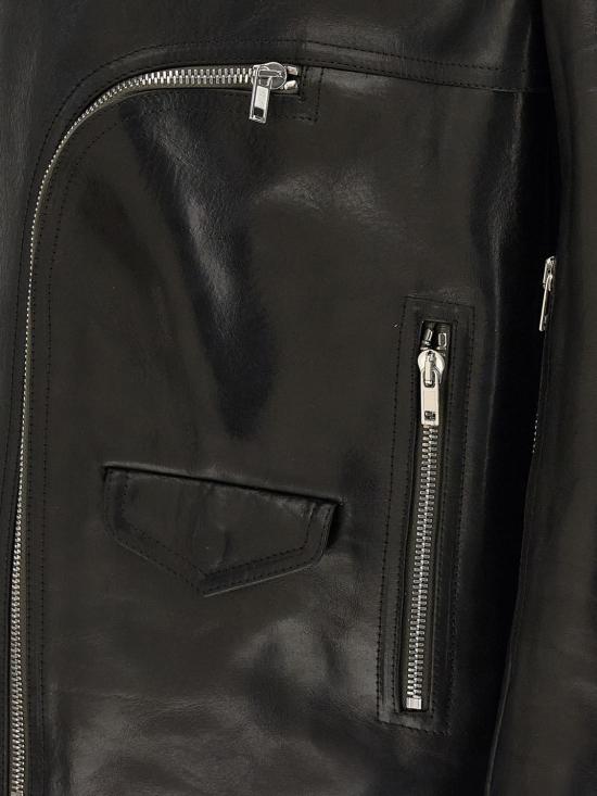 26SS 릭 오웬스 가죽 자켓 RU01F2773LGB 09 Black - RICK OWENS