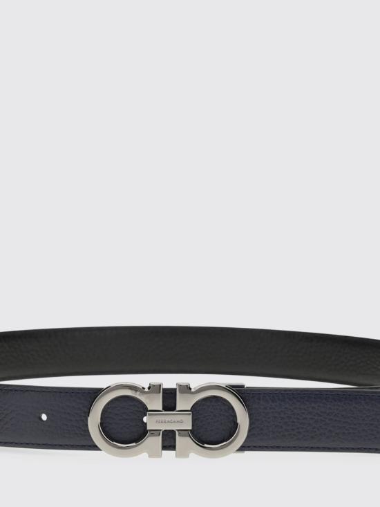 26SS 살바토레 페라가모 가죽 벨트 790557 005 Navy - SALVATORE FERRAGAMO