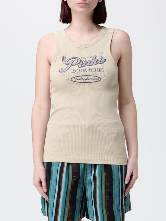 26SS 핑코 민소매 티셔츠 106900A3BY C19 Brown