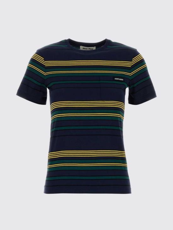 26SS 미우미우 반팔 티셔츠 MJNA09SOOO18ZV F0V9D Blue