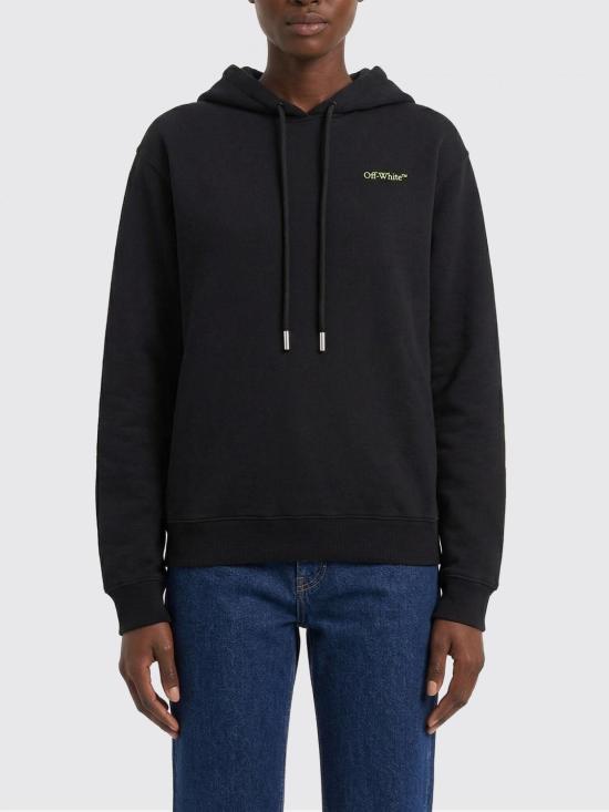 26SS 오프화이트 후드 티셔츠 2BB035S26FLE003 1058 Black