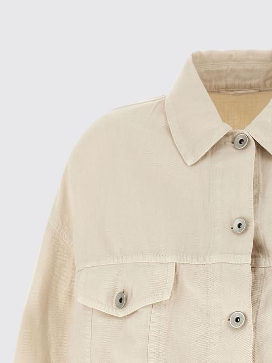 26SS 브루넬로 쿠치넬리 다이 코튼 & 리넨 아우터 재킷 ML9967674 C8739 White - BRUNELLO CUCINELLI