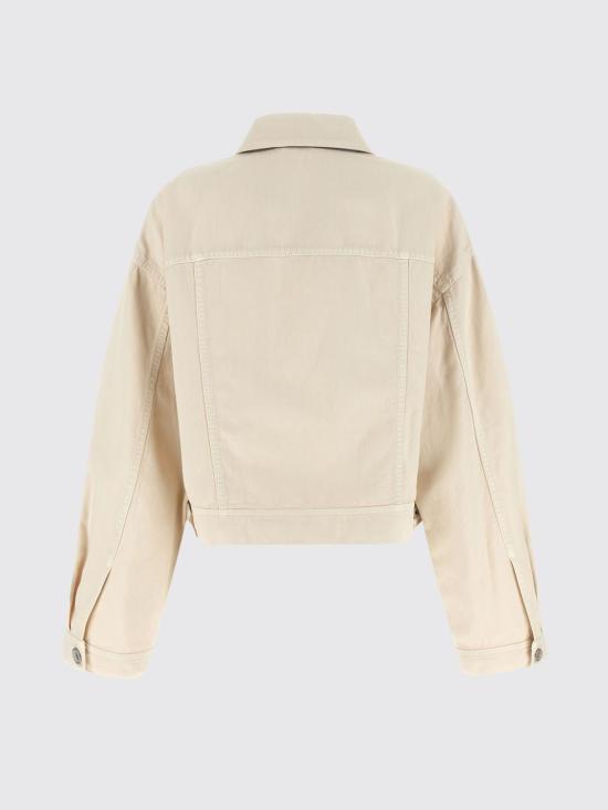 26SS 브루넬로 쿠치넬리 다이 코튼 & 리넨 아우터 재킷 ML9967674 C8739 White - BRUNELLO CUCINELLI