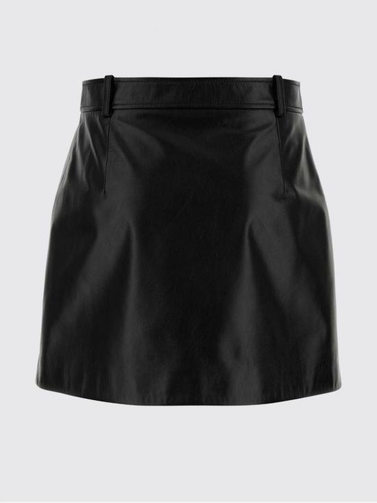 26SS 구찌 레더 미니 스커트 860694XNA6E 1000 Black - GUCCI