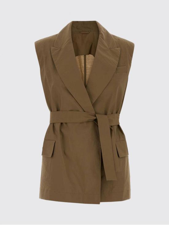 26SS 브루넬로 쿠치넬리 모닐리 테크노 코튼 포플린 벨트 베스트 M0F797758 C9266 Sand - BRUNELLO CUCINELLI