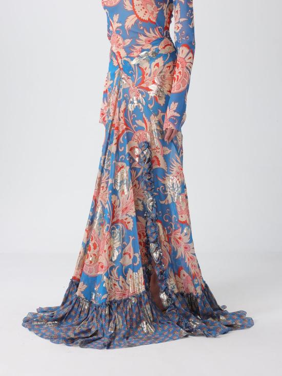 26SS 에트로 롱 스커트 WRFA019799SAA86 X0882 Gnawed Blue - ETRO