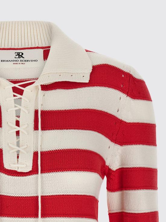 26SS 에르마노 설비노 폴로 티셔츠 D485L332IFD A4806 Red - ERMANNO SCERVINO