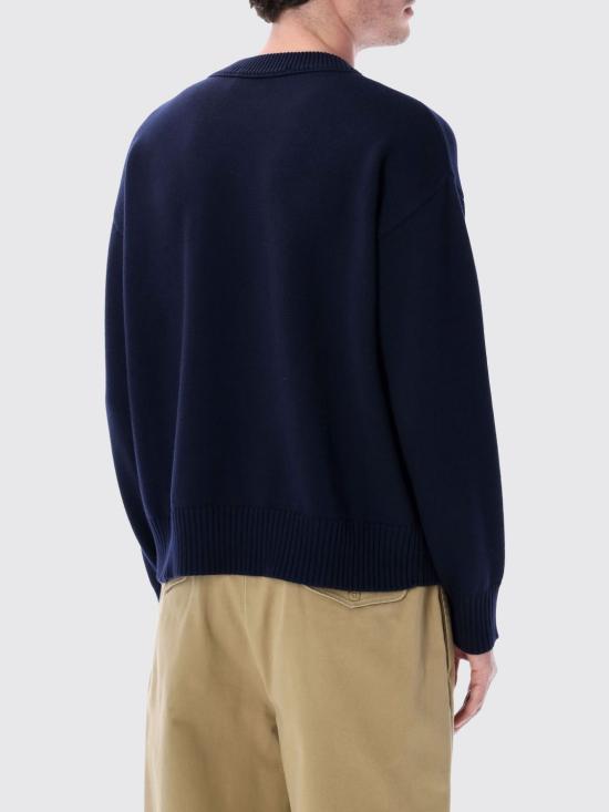 26SS 아미 ADC 울 & 코튼 크루넥 하트 스웨터 UKS859KN0156 A116 Blue - AMI