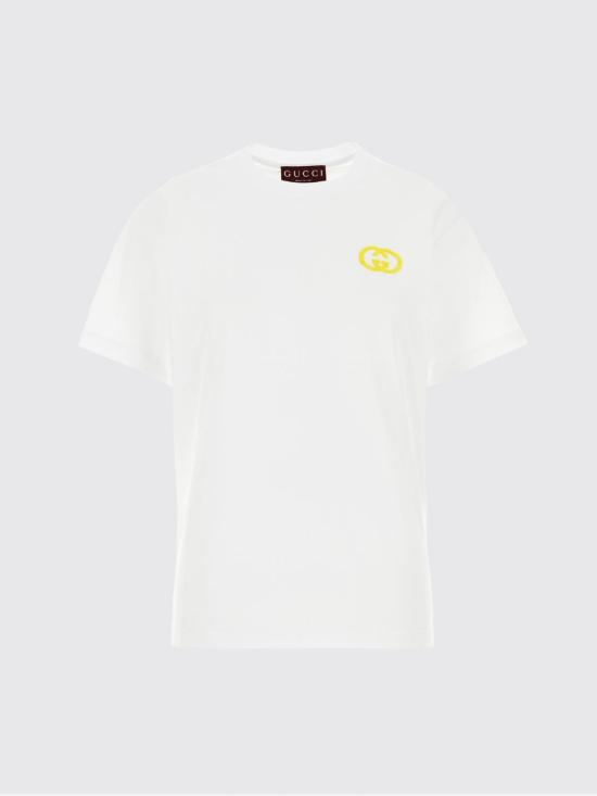 26SS 구찌 프린트 디테일 코튼 저지 티셔츠 837959XJHQ3 9066 White - GUCCI