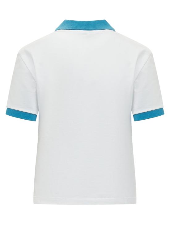 26SS 베르사체 폴로 티셔츠 10242351A17681 2W9H0 WHITE AZURE BLUE - VERSACE