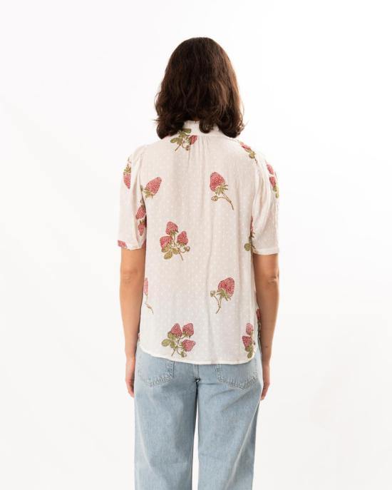  알릭스 오브 보헤미아 블라우스 위니 스트로베리 도트 셔츠 오프 화이트 - ALIX OF BOHEMIA