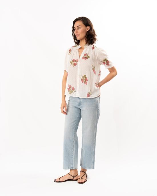  알릭스 오브 보헤미아 블라우스 위니 스트로베리 도트 셔츠 오프 화이트 - ALIX OF BOHEMIA