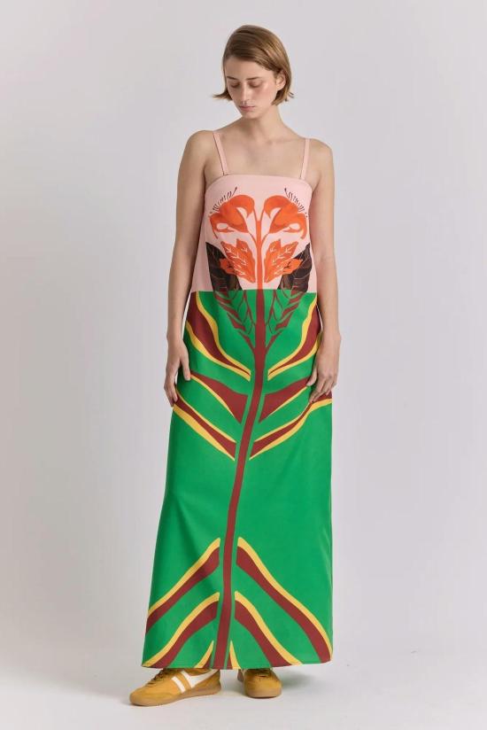  DeLoreta 롱 원피스 De Loreta Aloe 드레스 Amapola 프린트 - OTHER BRANDS
