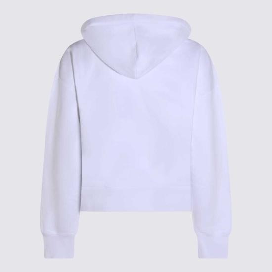  구찌 후드 티셔츠 화이트 코튼 스웨트셔츠 - GUCCI