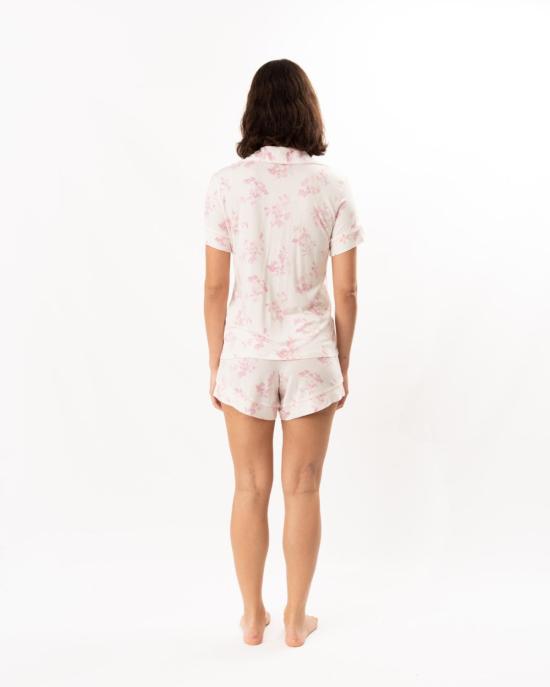  에버제이 라운지 웨어 지젤 프린트 릴렉스드 숏 파자마 세트 로즈 가든 카메오 핑크/페일 핑크 - EBERJEY