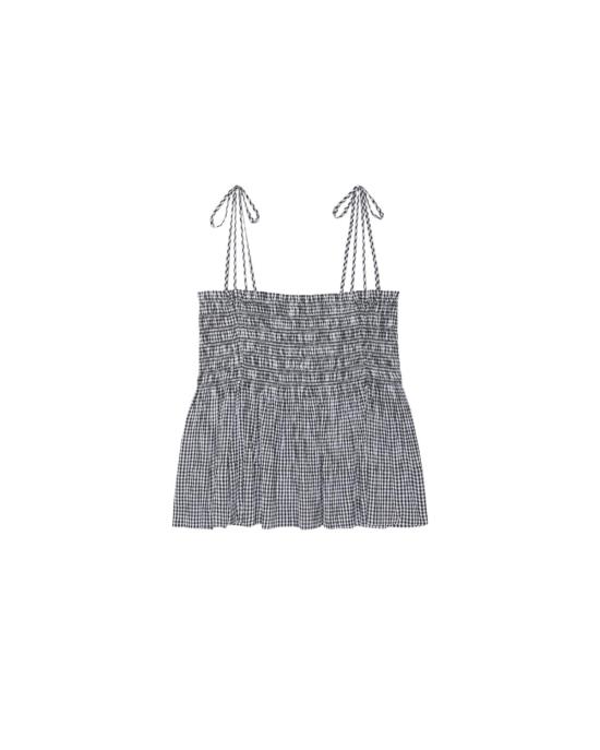  더 그레이트 민소매 티셔츠 . 더 타이드 스모크 탑 블랙/크림 체크