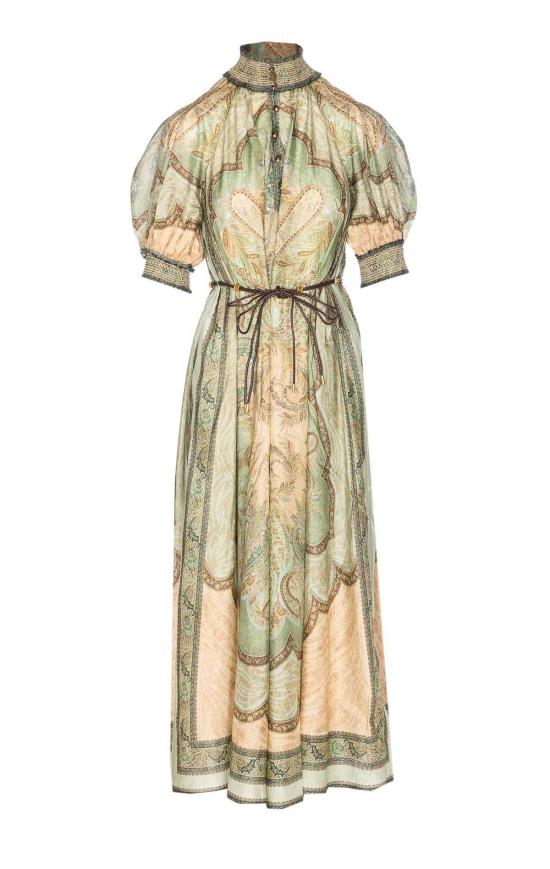  짐머만 롱 원피스 원더러스트 빌로우 드레스 그린