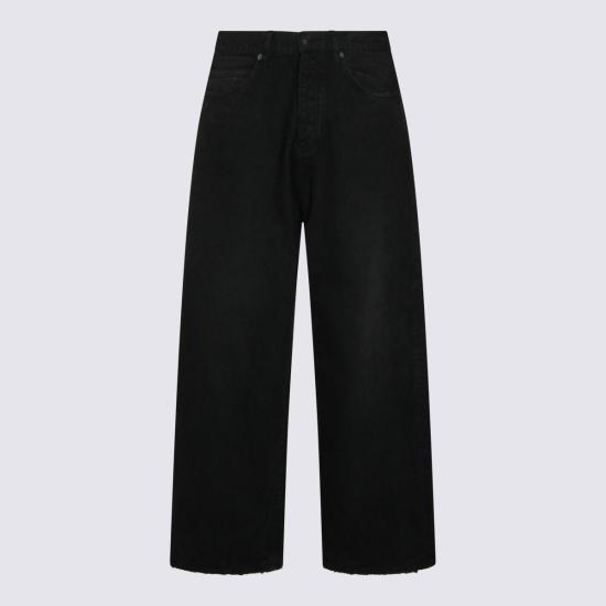  발렌시아가 데님 팬츠 코튼 데님 진 블랙