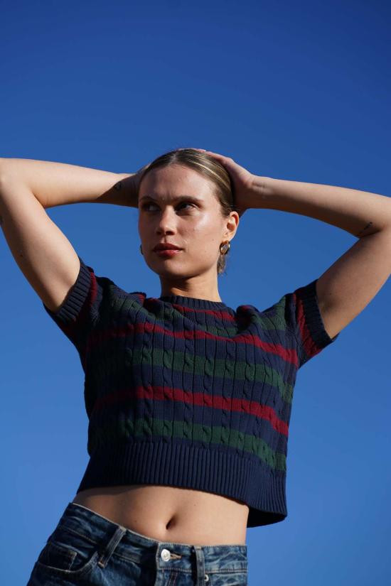  넬로 준 스웨터 Nello June Letti 반팔 크루 - NELLO JUNE