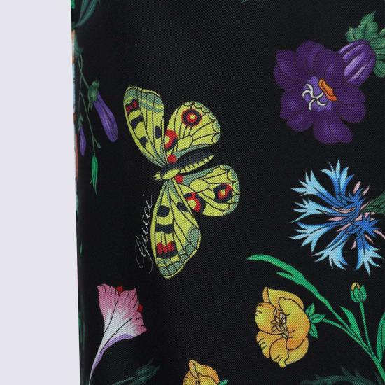  구찌 팔라초 팬츠 멀티컬러 실크 팬츠 플로라 - GUCCI