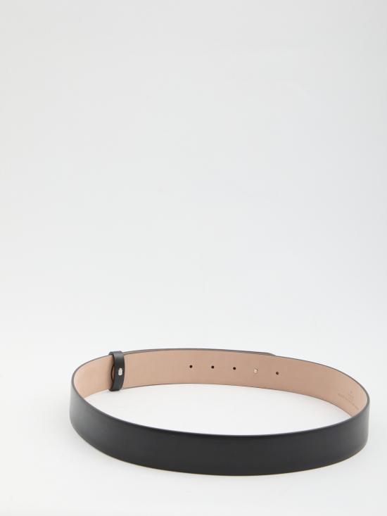 26SS 구찌 가죽 벨트 864147 CVE0W 1000 BLACK DOM - GUCCI