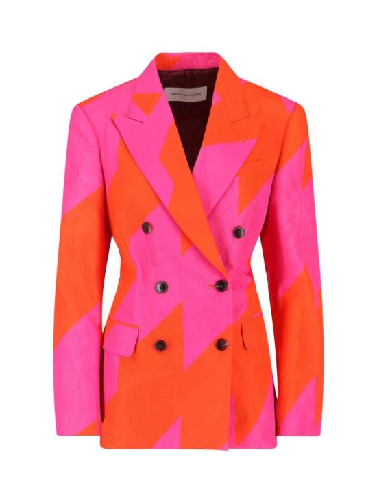  드리스 반 노튼 수트 자켓 Dries Van Noten 더블 브레스티드 블레이저 핑크
