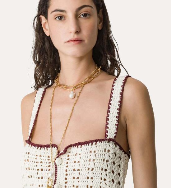  포르테포르테 스웨터 포르테 포르테 마이 탑 "케이블 럭스" 핸드 크로셰 탑 - FORTE FORTE