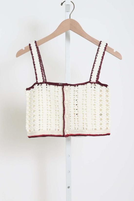  포르테포르테 스웨터 포르테 포르테 마이 탑 "케이블 럭스" 핸드 크로셰 탑