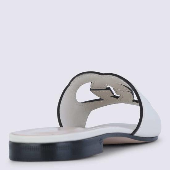  구찌 뮬/슬리퍼 가죽 플랫슈즈 화이트 - GUCCI