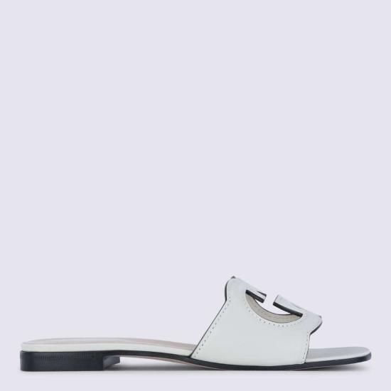  구찌 뮬/슬리퍼 가죽 플랫슈즈 화이트